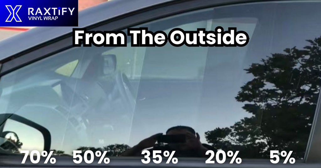 Window Tint Percentages: how it looks from the outside