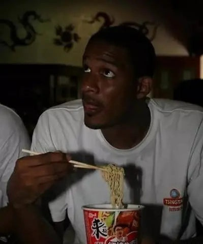 Ariza with chopsticks