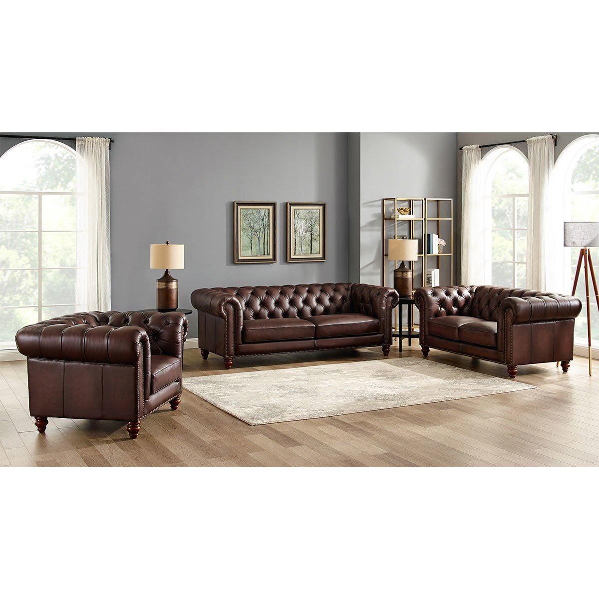 Allington Brown Leather Chesterfield Armchair