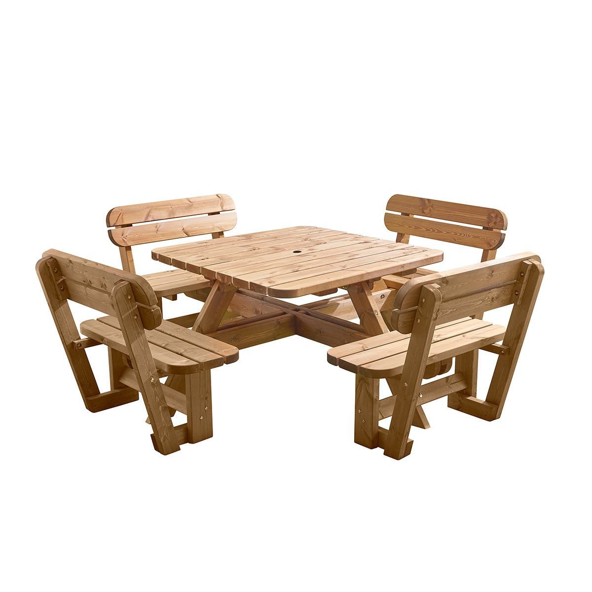 Anchor Fast 8 Seater Pine Wood Picnic Bench