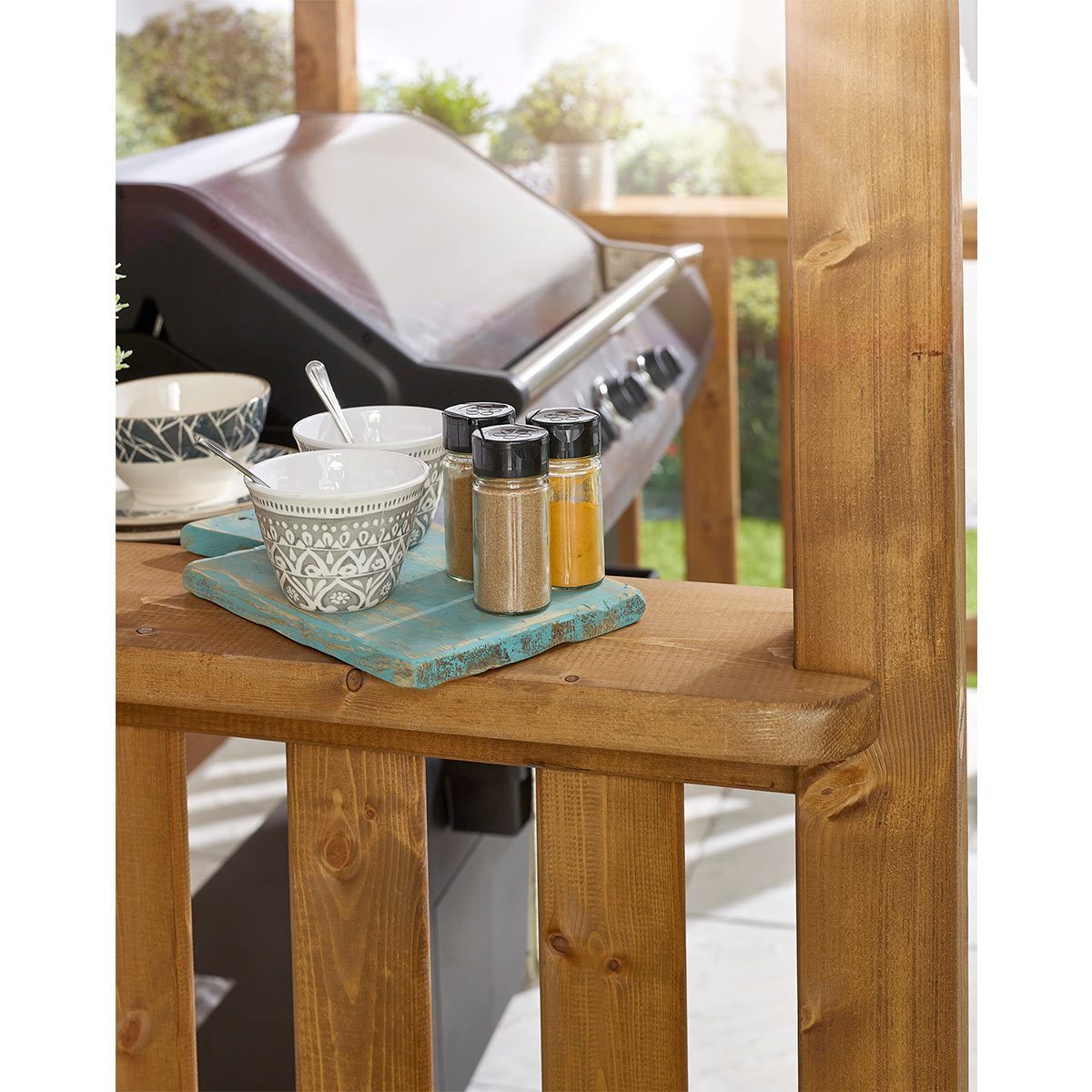 Anchor Fast Pine Wood BBQ Grilling Pavilion