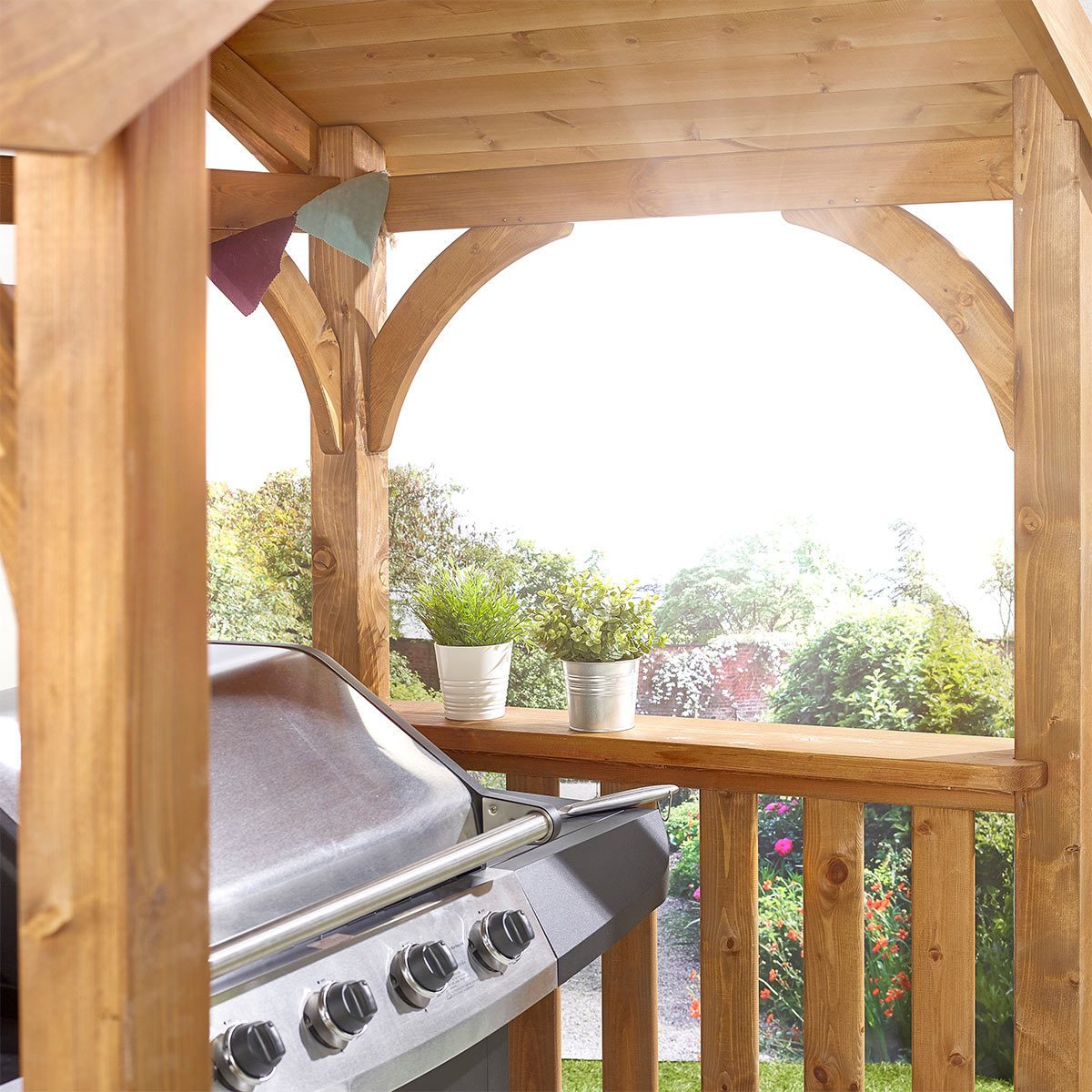 Anchor Fast Pine Wood BBQ Grilling Pavilion