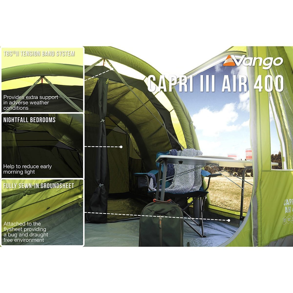 Vango Capri III 400 AirBeam? 4 Person Family Tent