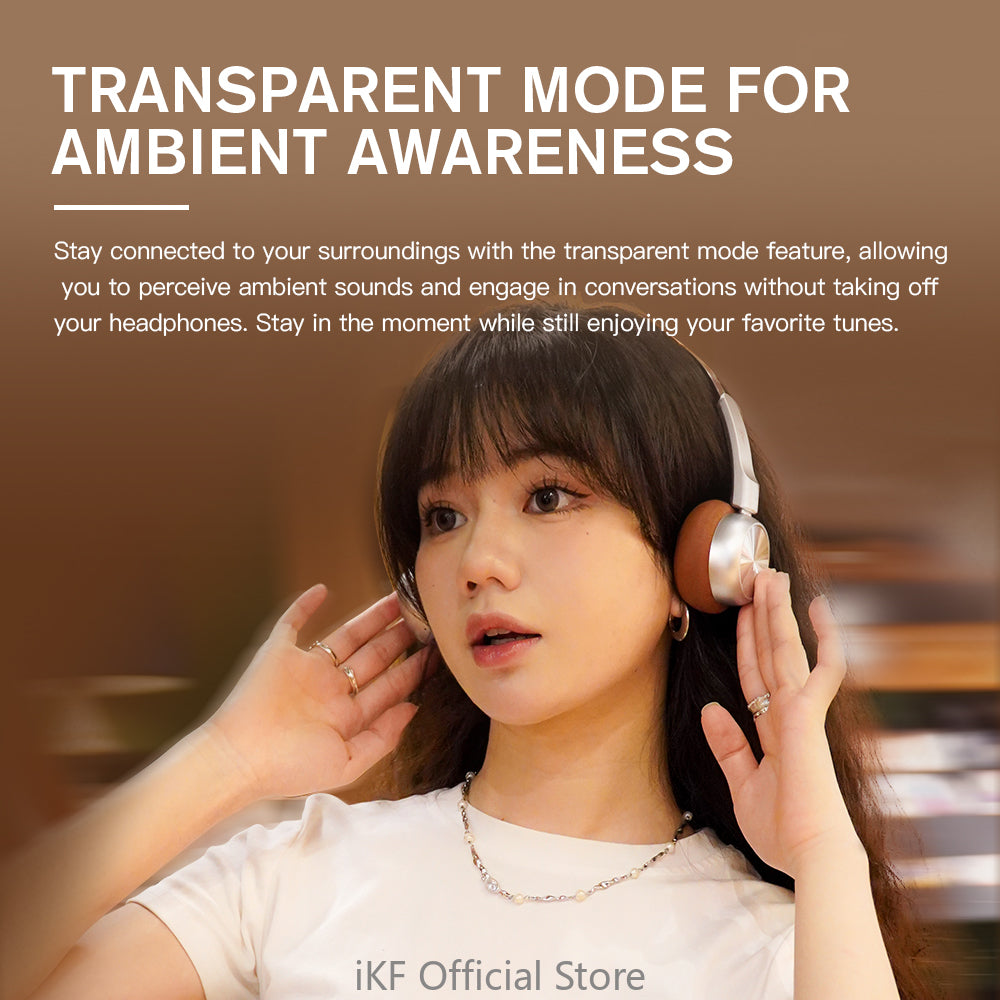 iKF R1 Wireless Retro Headphones On Ear Headset BluetoothV 5.3 HiFi Sound 60 Hours Built-in Microphone OOTD Supports dual-device Connectivity