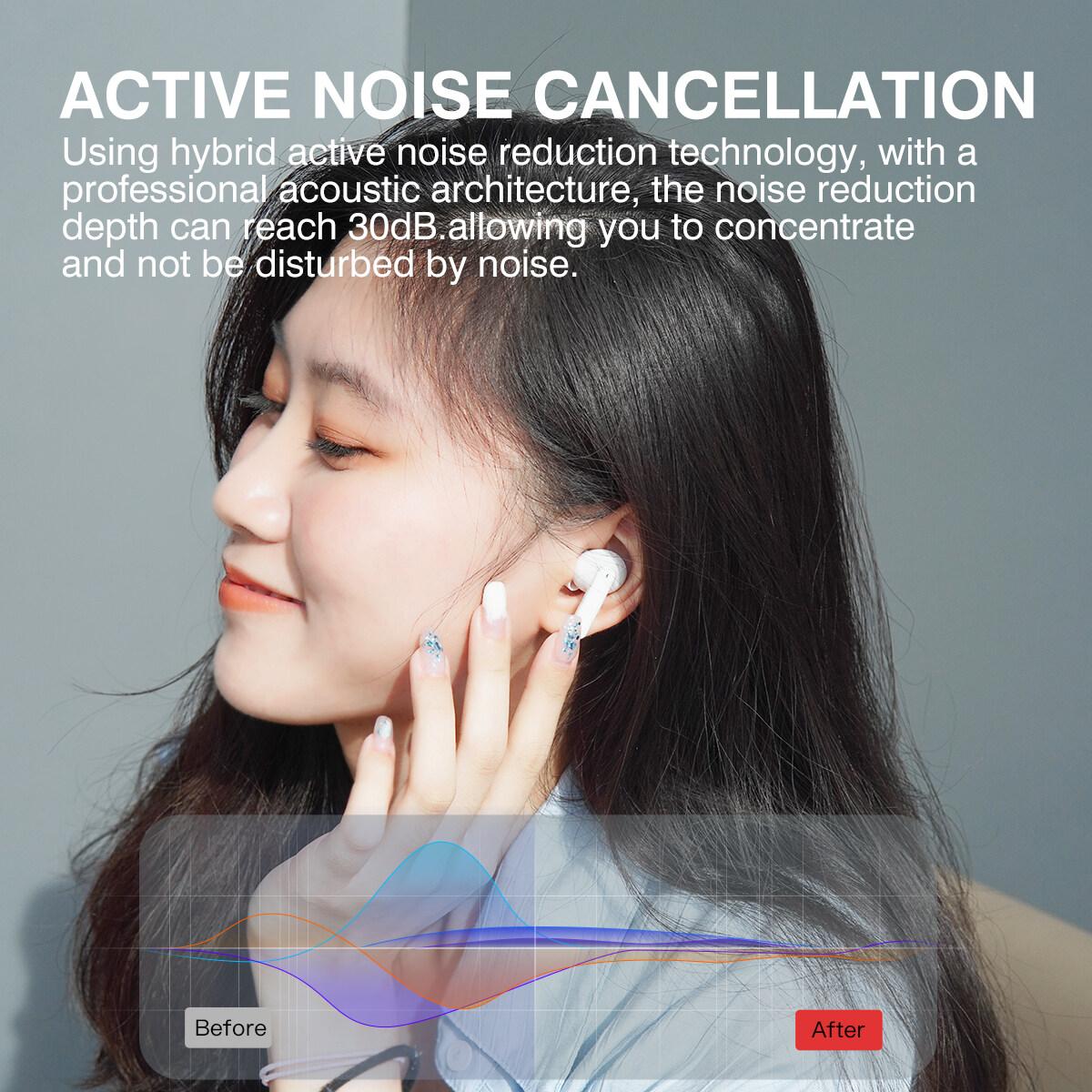 iKF Fly Active Noise Cancelling Bluetooth Wireless Earphone Power Bass Stereo Sound with Microphone Gaming Mode 25 hours Play Time for online class