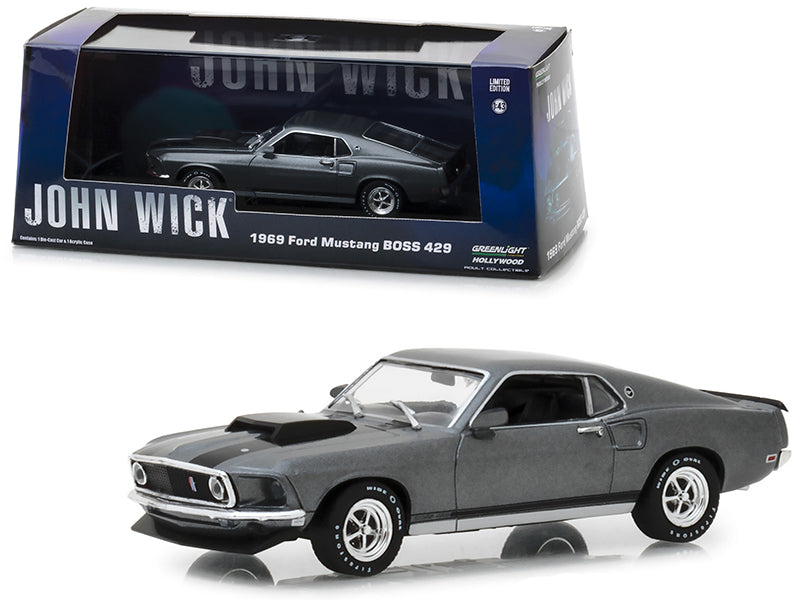 1969 Ford Mustang BOSS 429 Gray with Black Stripes 