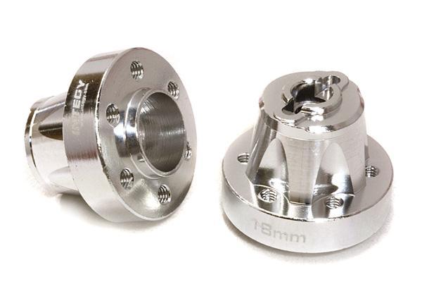 Alloy Drive Pin-to-6 Bolt Type Wheel Hub 18mm Thick for 1/10 Axial Crawler C26666SILVER
