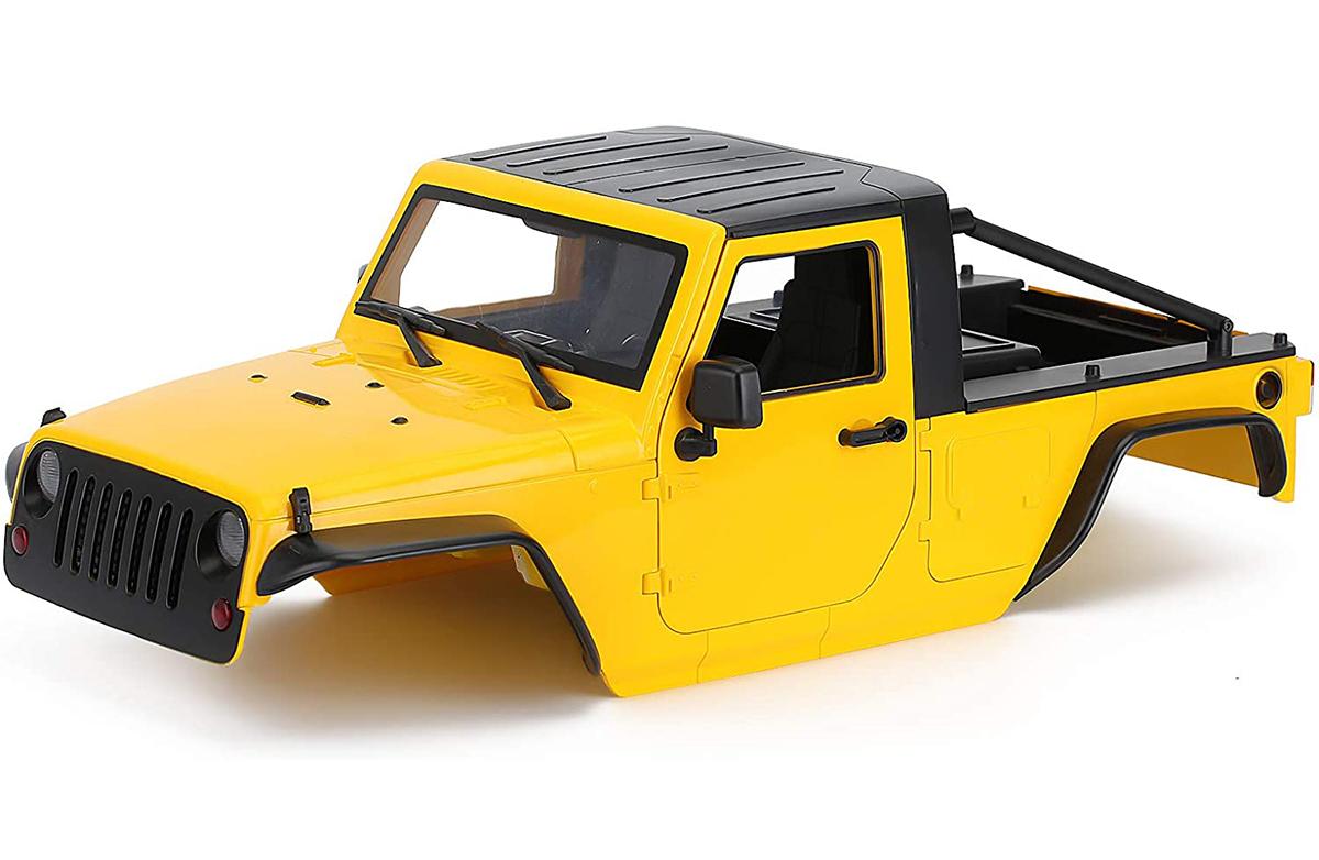 Realistic JX10 Hard Plastic Body Kit for 1/10 Scale Off-Road Crawler WB=313mm C30822YELLOW