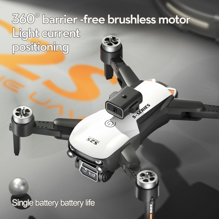 LS-S2S Obstacle Avoidance Brushless Dual Lens Aerial Photography Folding Drone, Specification:4K(White)