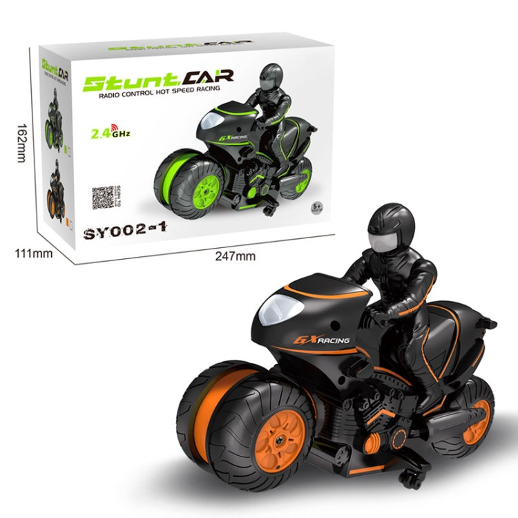 2.4G Remote Control Motorcycle Drifting Rotating High-Speed Side-Tracking Off-Road Motorcycle(Black Orange)