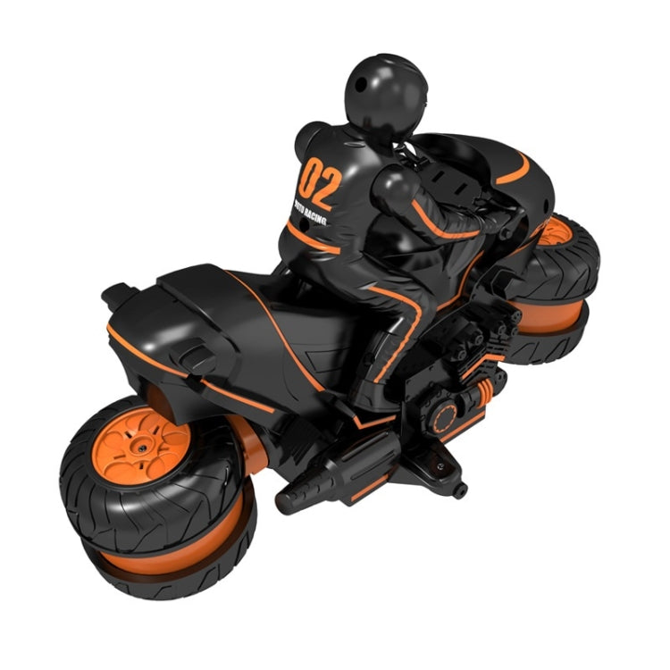 2.4G Remote Control Motorcycle Drifting Rotating High-Speed Side-Tracking Off-Road Motorcycle(Black Orange)