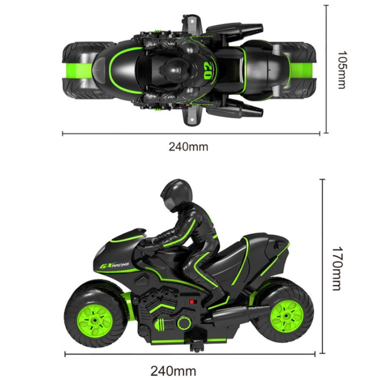 2.4G Remote Control Motorcycle Drifting Rotating High-Speed Side-Tracking Off-Road Motorcycle(Black Orange)