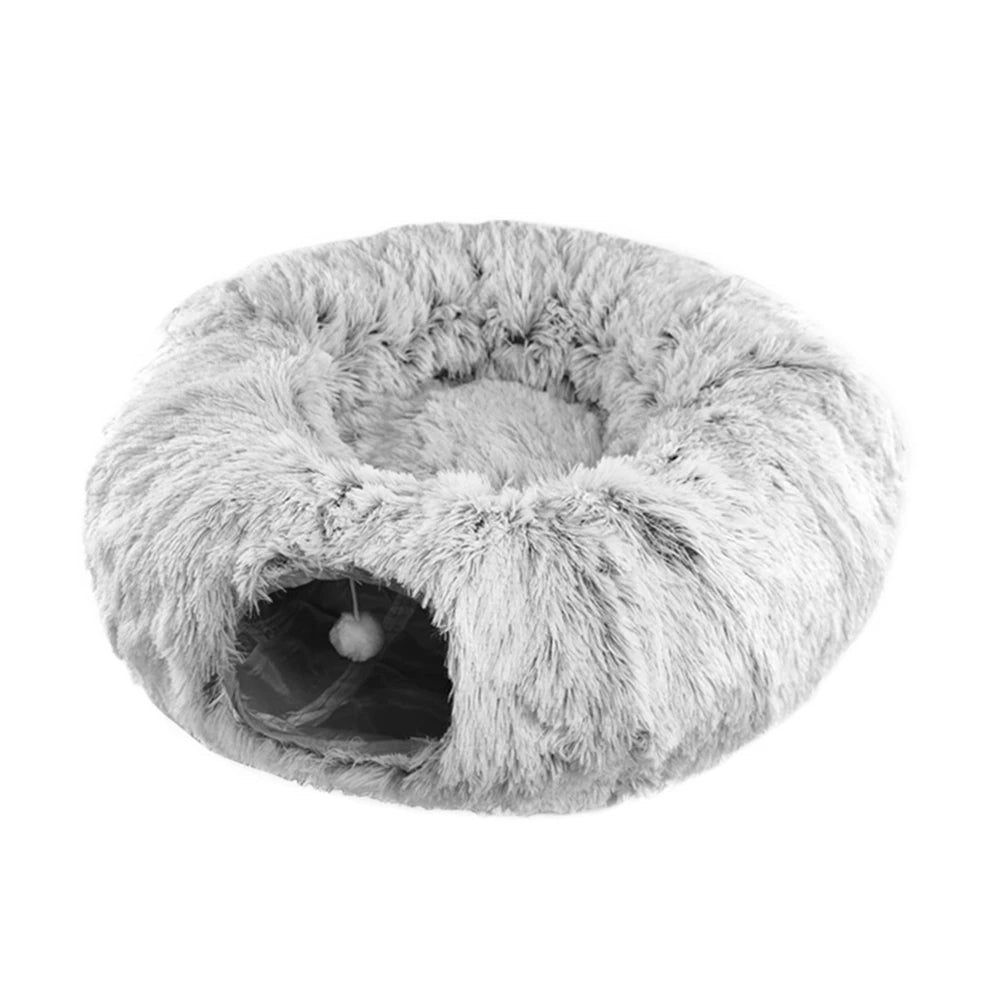 Plush Pet Donut Pet Cat Tunnel Bed Kennel Nest Cave