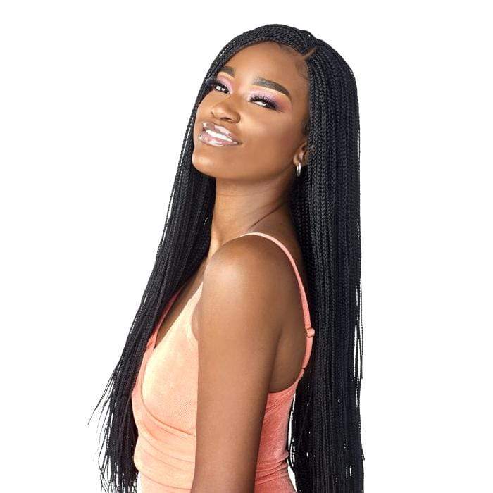 Sensationnel Cloud9 Synthetic 4x4 Swiss Hand-braided Lace Wig - Micro Box Braid 28 Inch