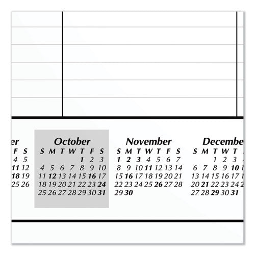 Academic Year Ruled Desk Pad, 21.75 X 17, White Sheets, Black Binding, Black Corners, 16-month (sept To Dec): 2022 To 2023