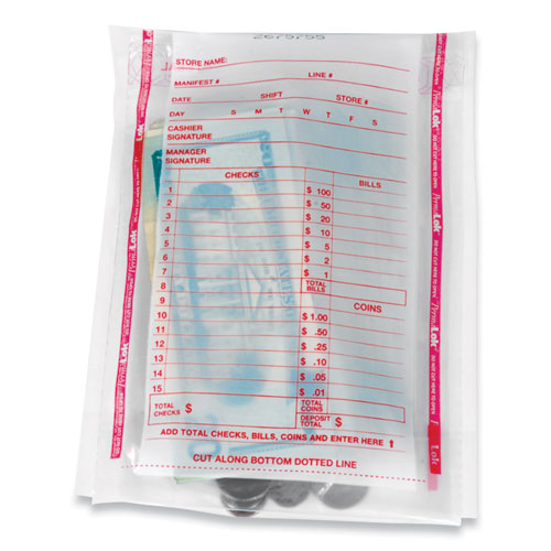 Deposit Bag, Plastic, 5.75 X 8.75 X 3, Clear, 1,000/carton