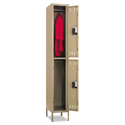 Double-tier, Three-column Locker, 36w X 18d X 78h, Two-tone Tan