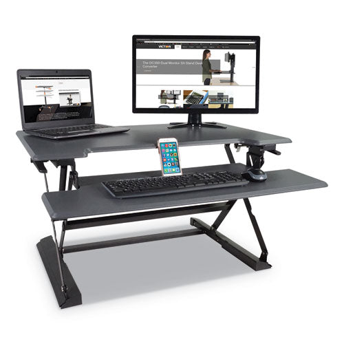 High Rise Height Adjustable Standing Desk With Keyboard Tray, 31