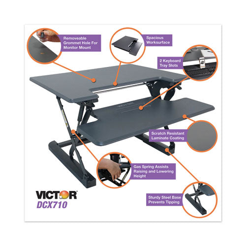 High Rise Height Adjustable Standing Desk With Keyboard Tray, 31