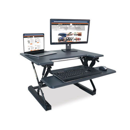 High Rise Height Adjustable Standing Desk With Keyboard Tray, 31