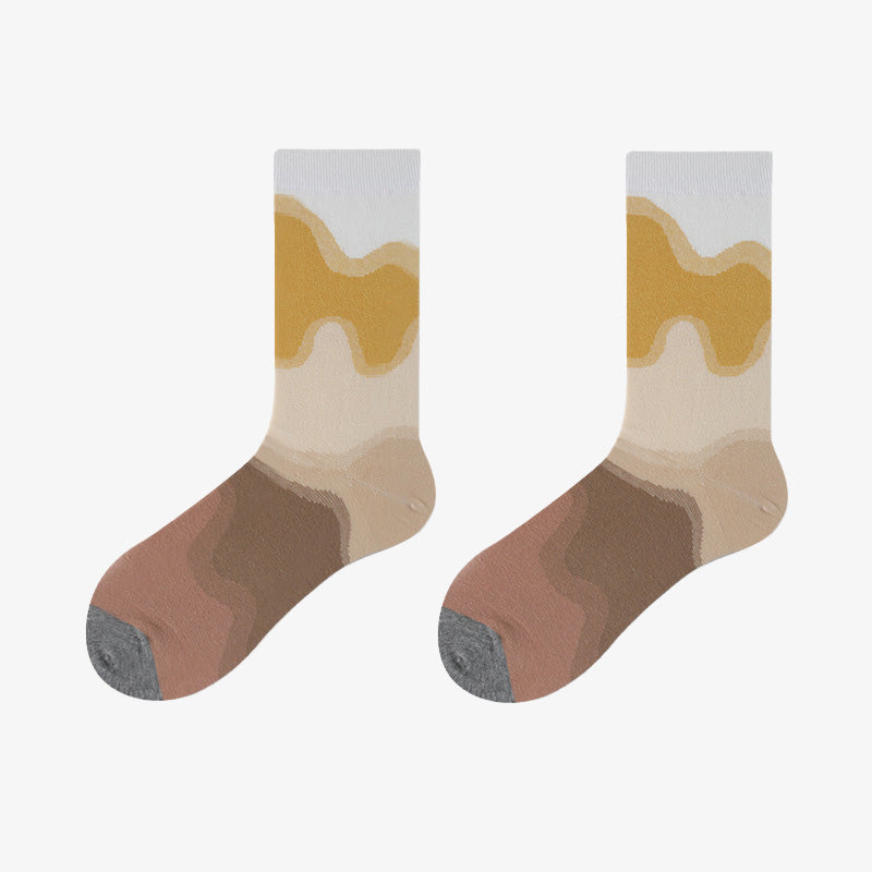 Plus Size Ripple Crew Socks(5 Pairs)