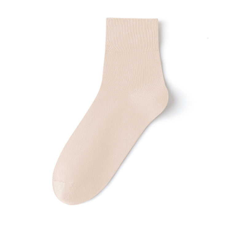 Plus Size Solid Color Cotton Quarter Socks(3 Pairs)