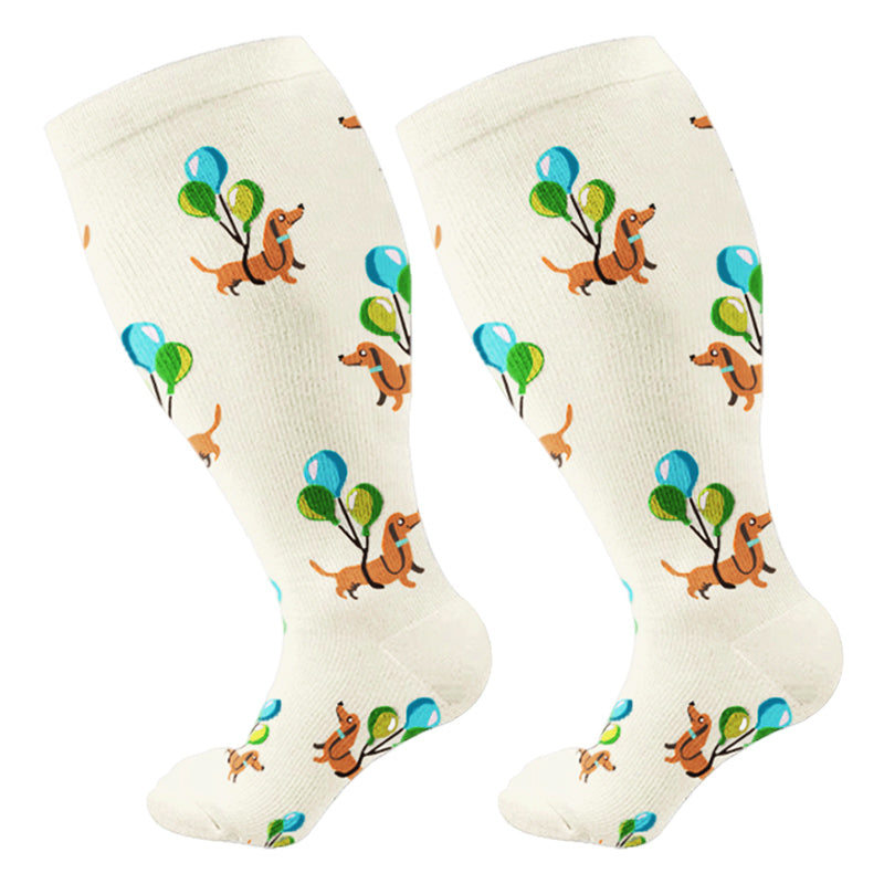 Plus Size Cute Dog Cat Compression Socks(3 Pairs)