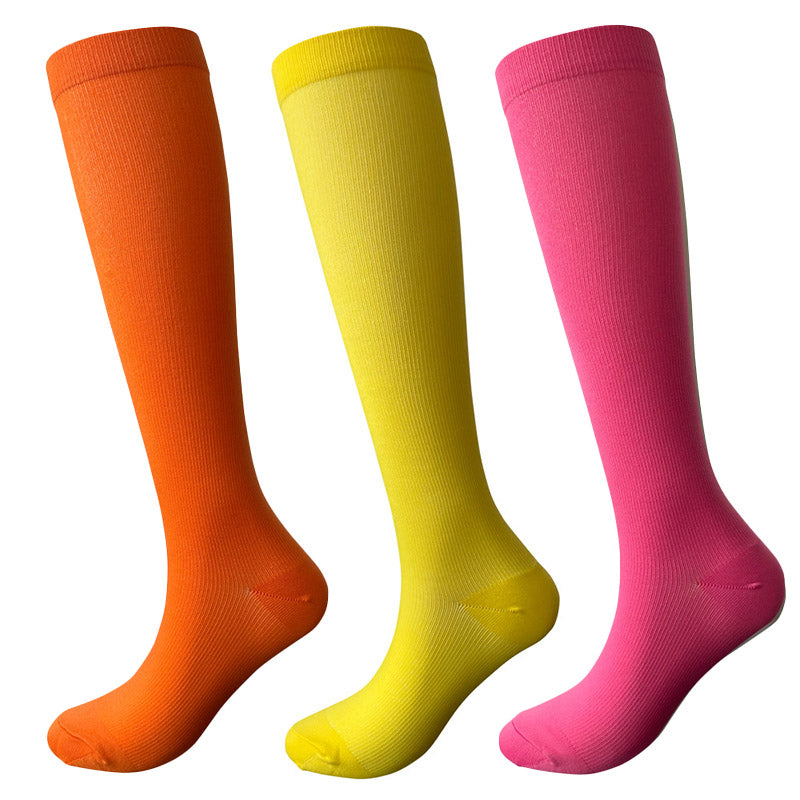 Plus Size Bright Color Sport Compression Socks(3 Pairs)