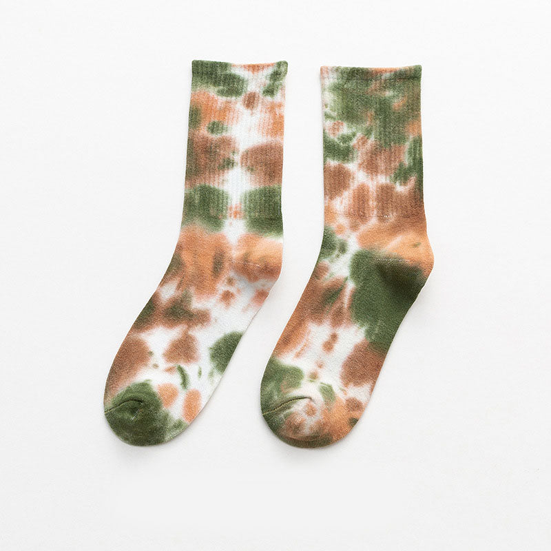 Plus Size Color Tie Dye Quarter Socks(5 Pairs)