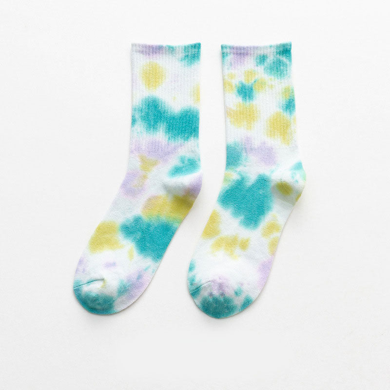 Plus Size Color Tie Dye Quarter Socks(5 Pairs)