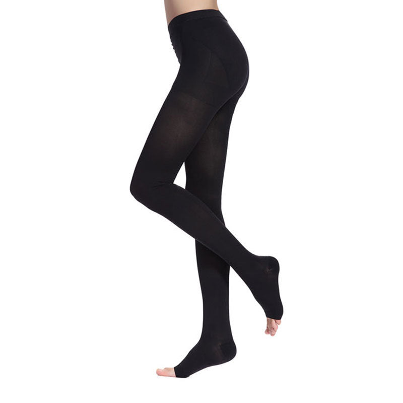 Plus Size Medical Toeless Compression Tights(15-20mmHg)