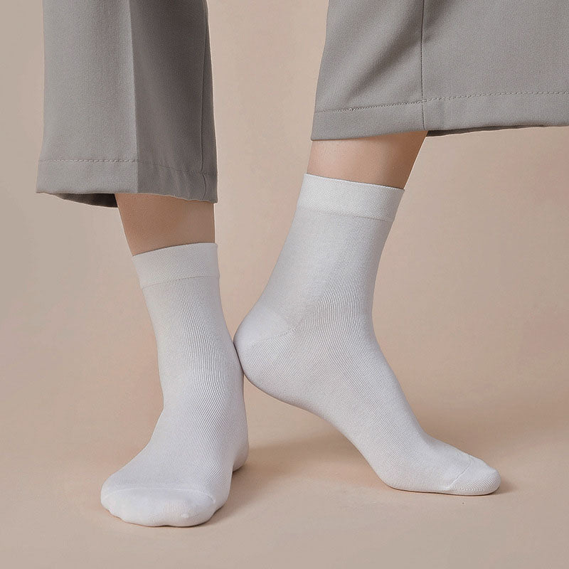 Plus Size Solid Color Casual Quarter Socks(5 Pairs)