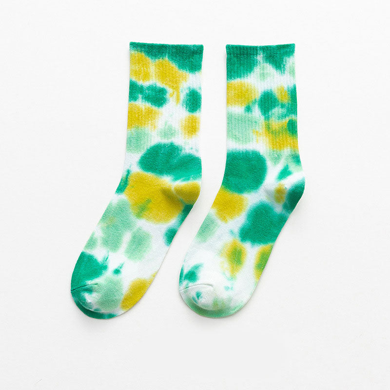 Plus Size Color Tie Dye Quarter Socks(5 Pairs)