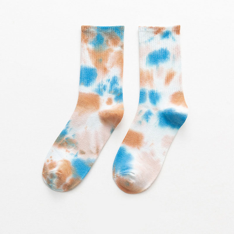 Plus Size Color Tie Dye Quarter Socks(5 Pairs)