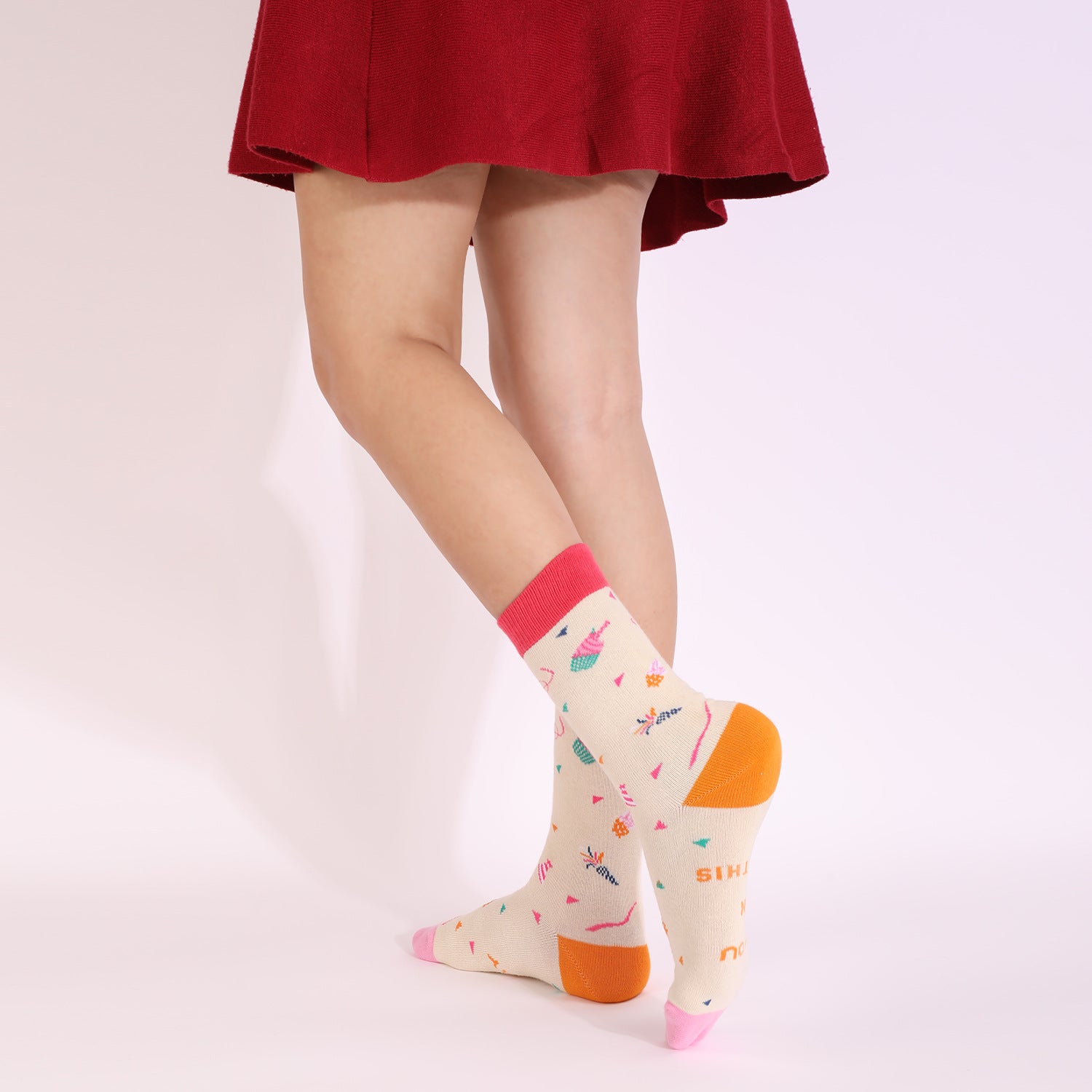 Plus Size Birthday Quarter Socks(4 Pairs)