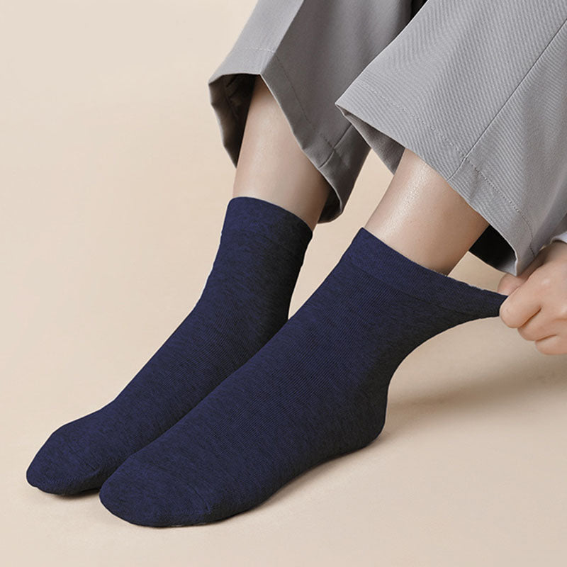 Plus Size Solid Color Casual Quarter Socks(5 Pairs)