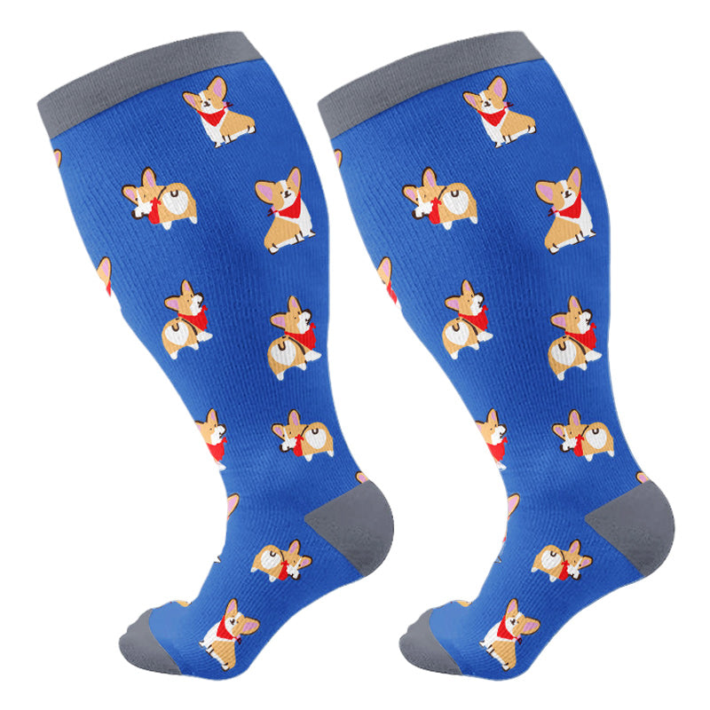 Plus Size Cute Dog Cat Compression Socks(3 Pairs)