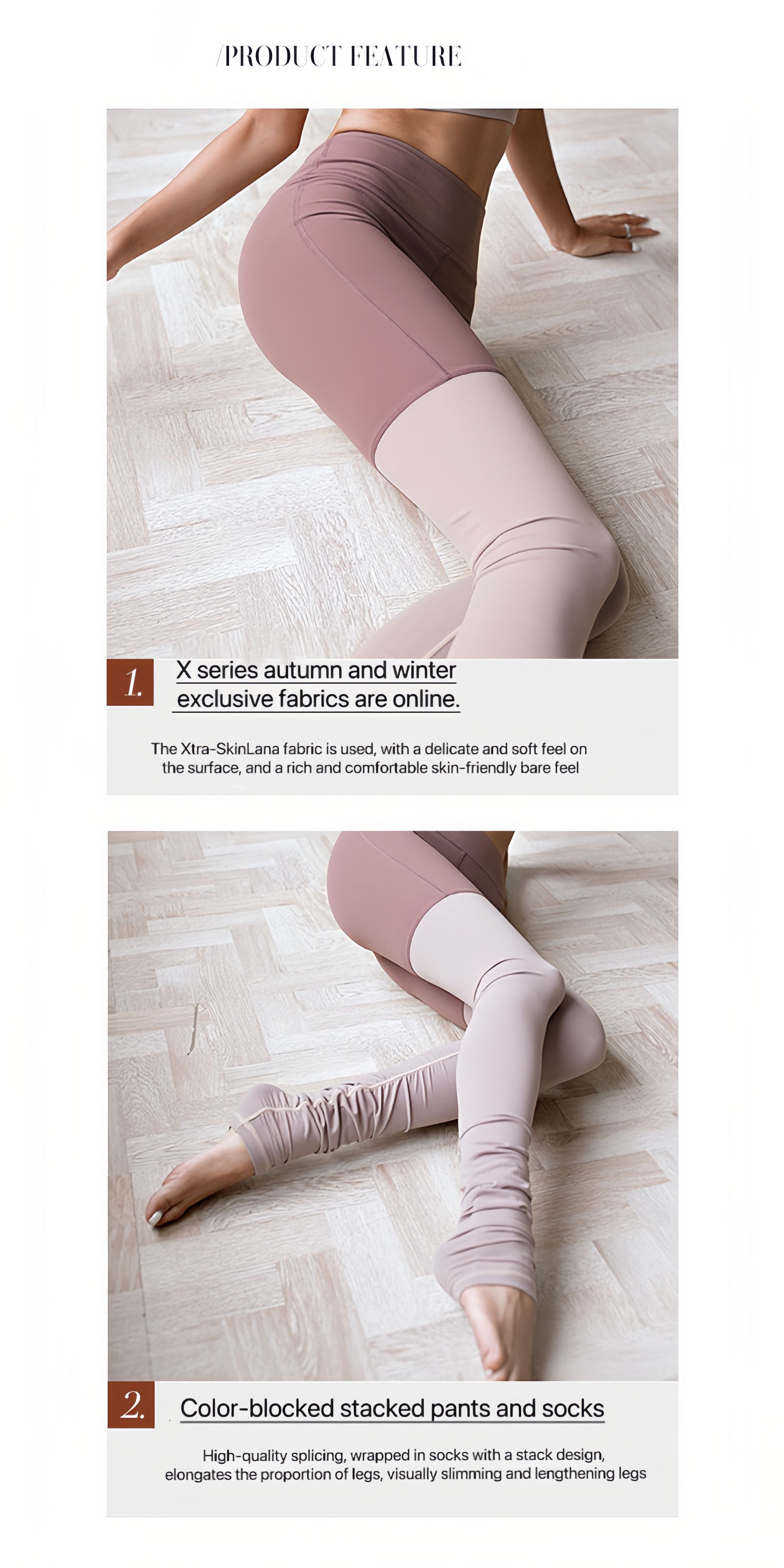 Peach high-waisted tight-fitting ballet pants with a butt-lifting and  ankle-length design.