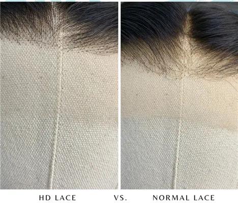 HD lace vs Transparent lace comparison photo