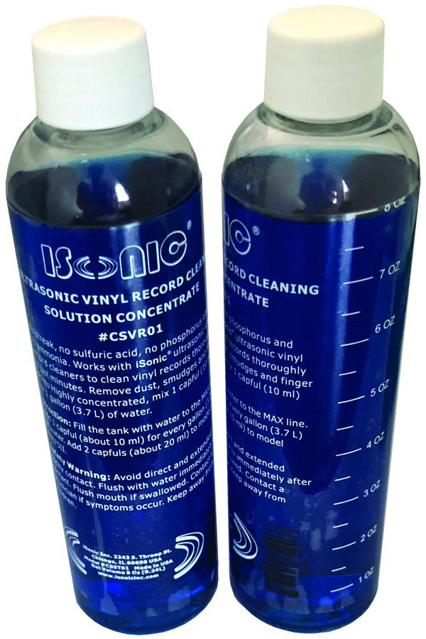CSVR01x2 |  iSonic? Vinyl Record Cleaning Solution Concentrate - 2 x 8oz Bottles, Free Shipping