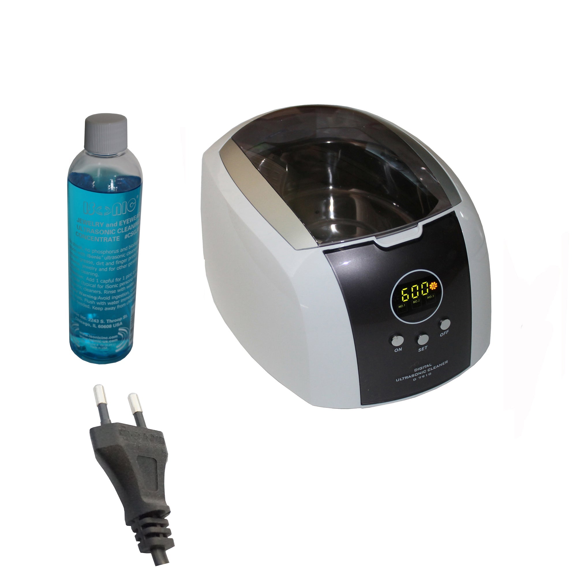 D7910B+CSGJ01 | iSonic? Digital Ultrasonic Cleaner, with Jewelry/Eyewear Cleaning Solution Concentrate CSGJ01, 8OZ, Free Shipping!