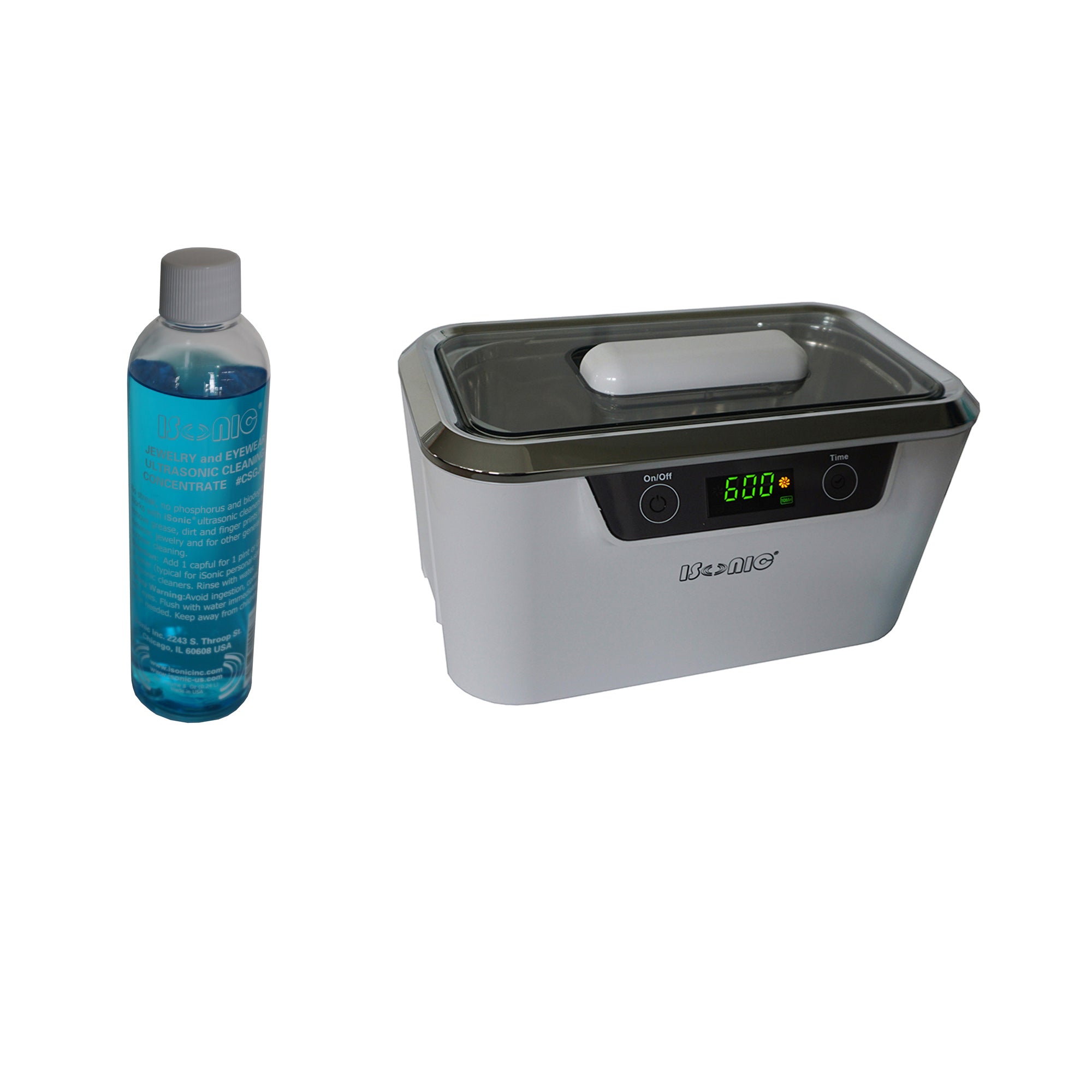 DS300+CSGJ01 | iSonic? Digital Touch Sensing Professional Ultrasonic Cleaner, with Jewelry/Eyewear Cleaning Solution Concentrate CSGJ01, 8OZ, Promotional Price!
