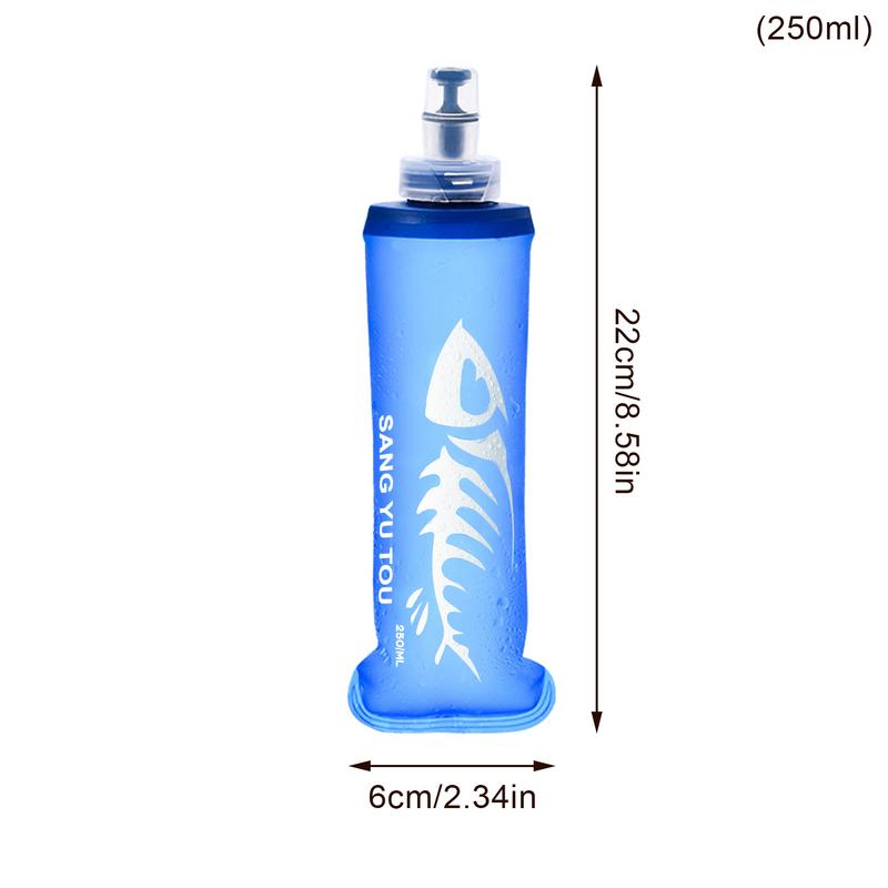 Portable Foldable Ultralight Water Bottle Bag Durable TPU & Latex 250ml 500ml Ideal for Camping Hiking Sports