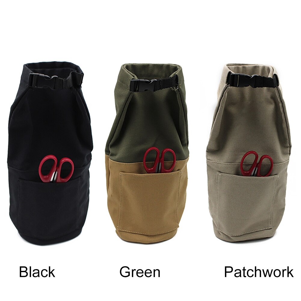 Canvas Kerosene Lamp Pouch with Pockets - Durable Storage Solution for Outdoor Adventures