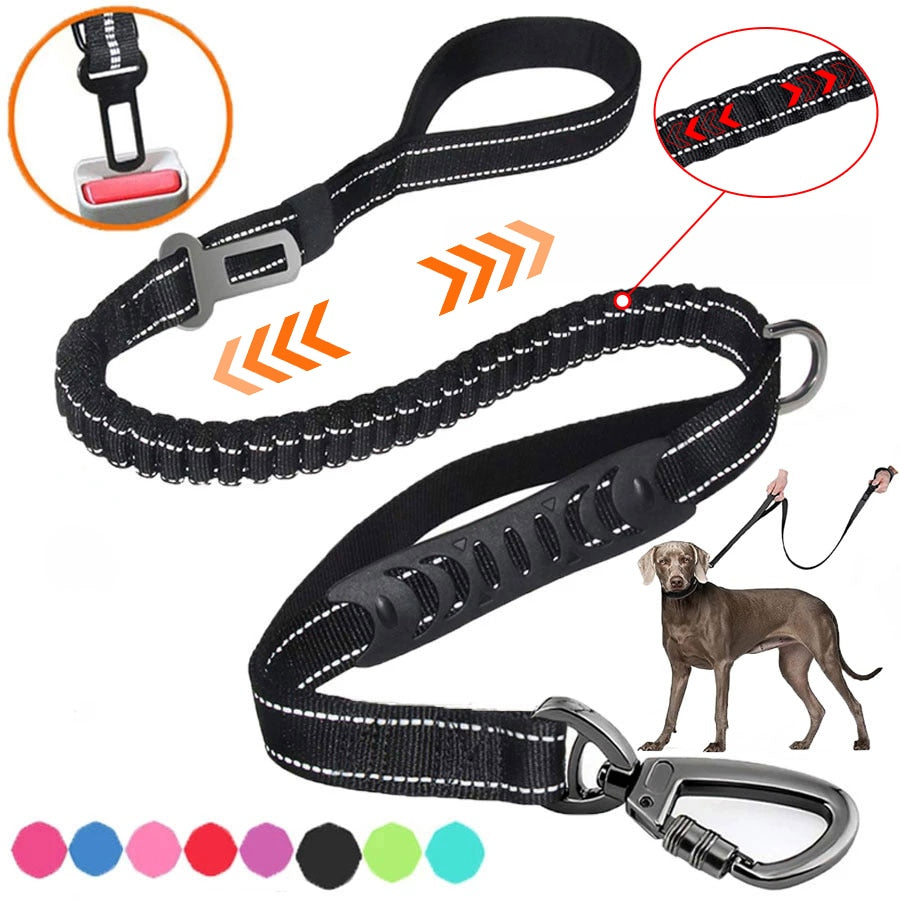 Noyal Reflective Multifunction Dog Harness with Double Handle Leash - Durable Padded Reflective for Safety