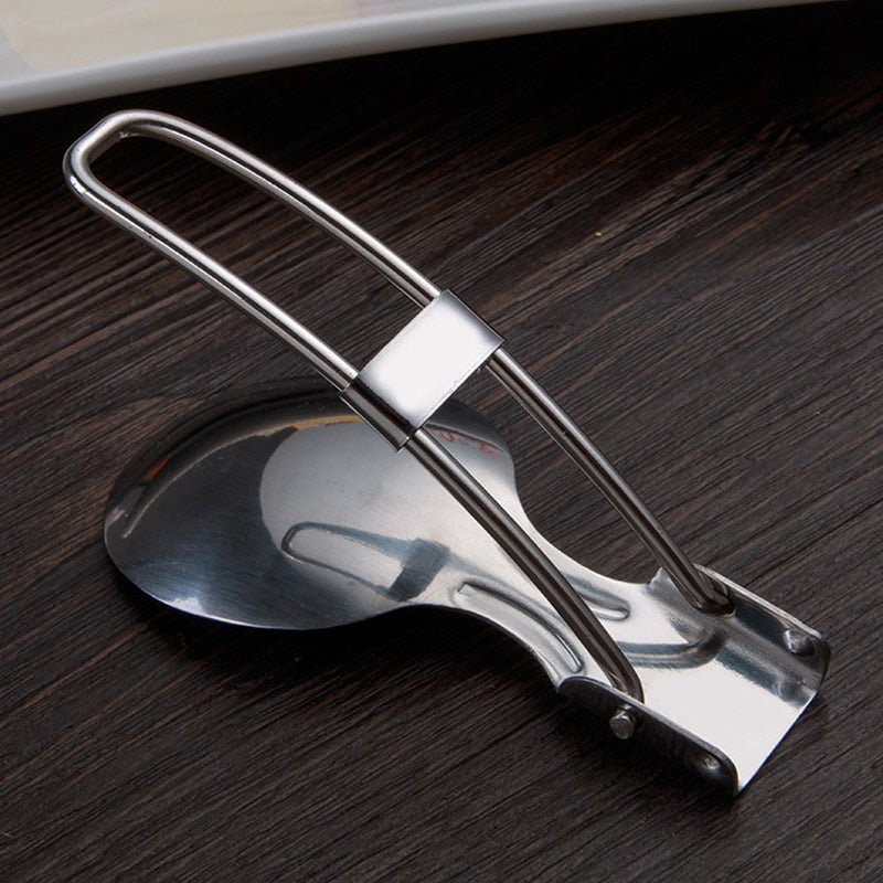 Titanium Folding Spoon Tableware - Stainless Steel Corrosion Resistant Ideal for Camping and Picnics