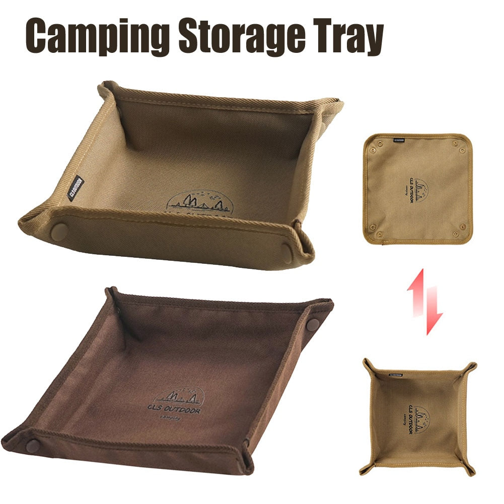 Outdoor Camping Waterproof Foldable Oxford Tray for Gadgets Organizing