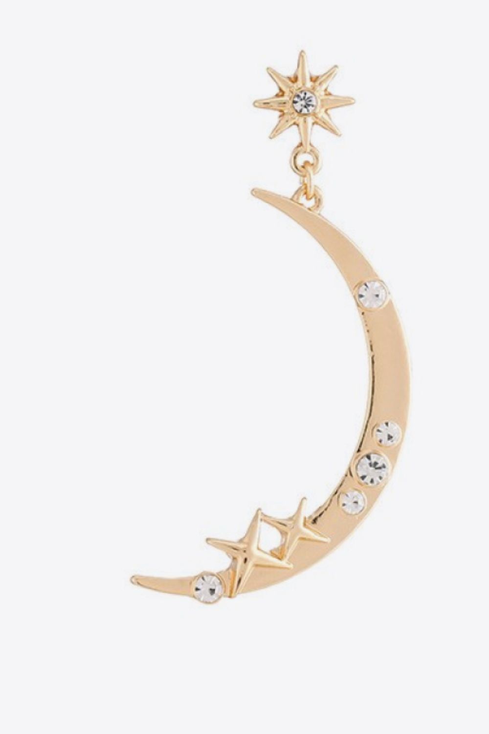 Zircon Star and Moon Alloy Earrings - Minimalistic Jewelry for Women