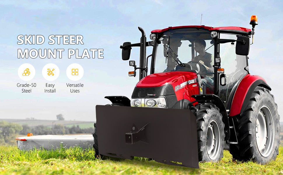 GARVEE Skid Steer Mount Plate Thick Attachment Plate Steel Quick Attachment Loader Plate GARVEE Skid Steer Mount Plate Thick Attachment Plate Steel Quick Attachment Loader Plate
