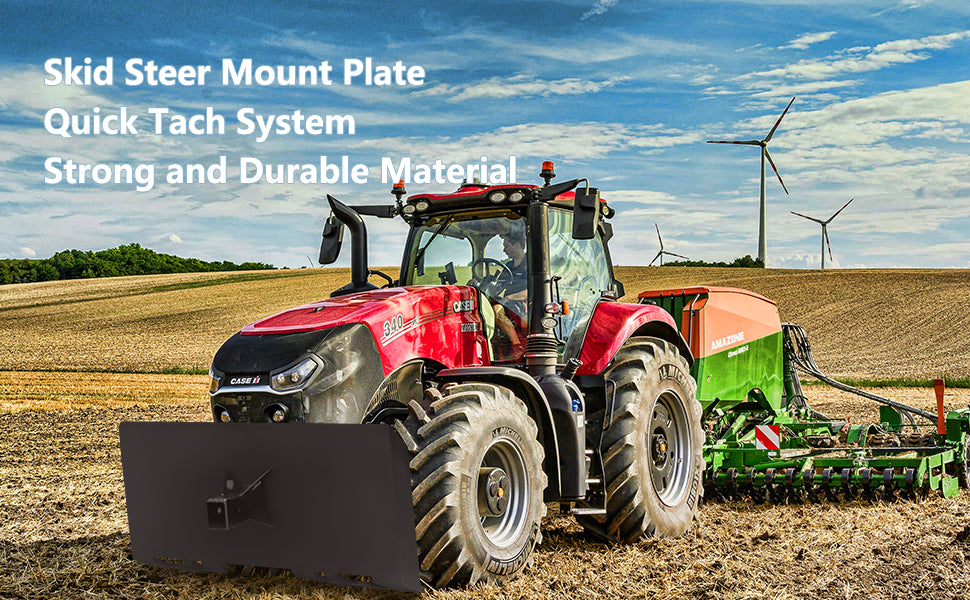 GARVEE Skid Steer Mount Plate Thick Attachment Plate Steel Quick Attachment Loader Plate GARVEE Skid Steer Mount Plate Thick Attachment Plate Steel Quick Attachment Loader Plate